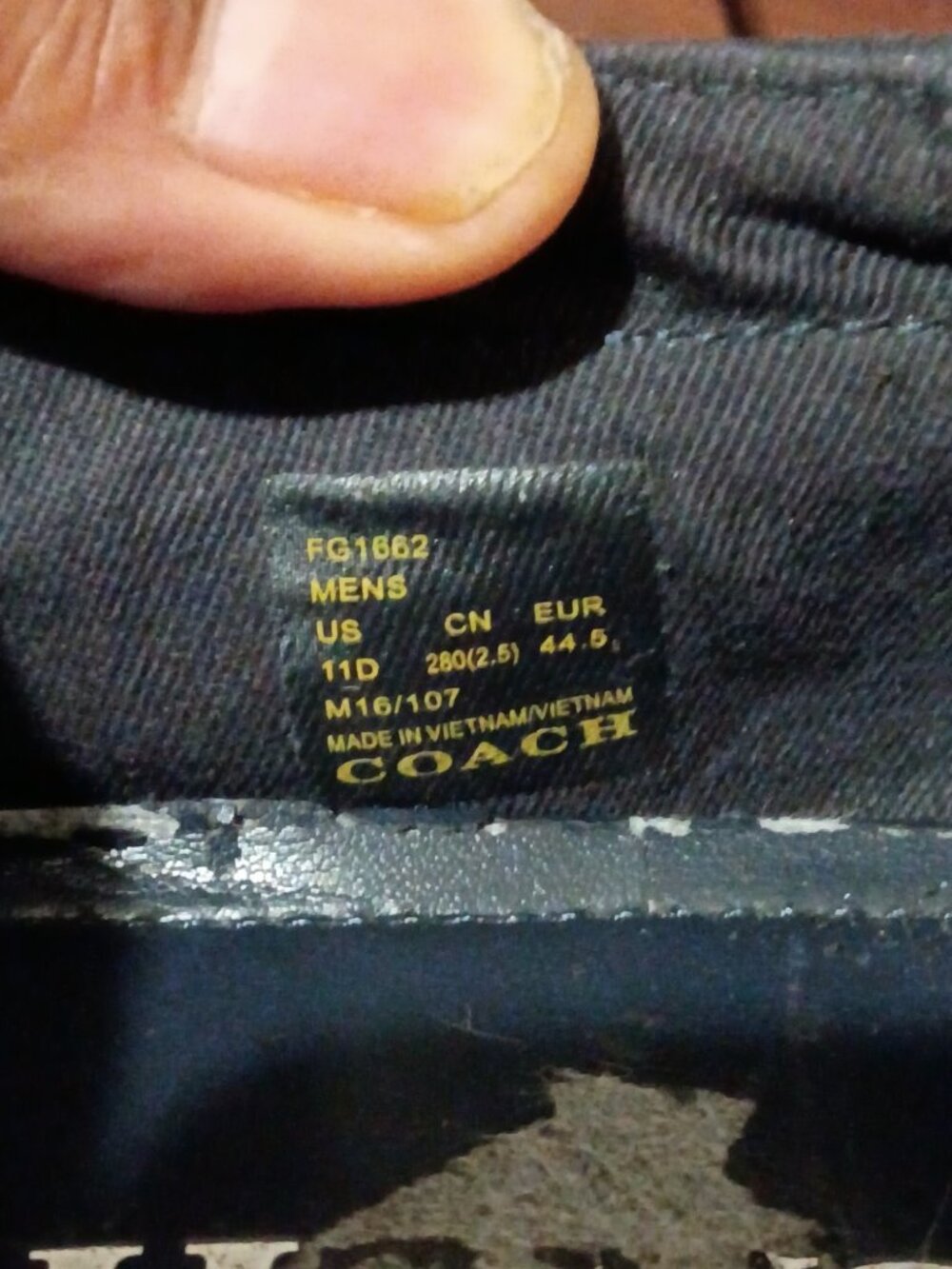 Coach Slip On Blue Black Monogram Sateen Black Low Sneakers Men's Size 11D - Picture 2 of 12